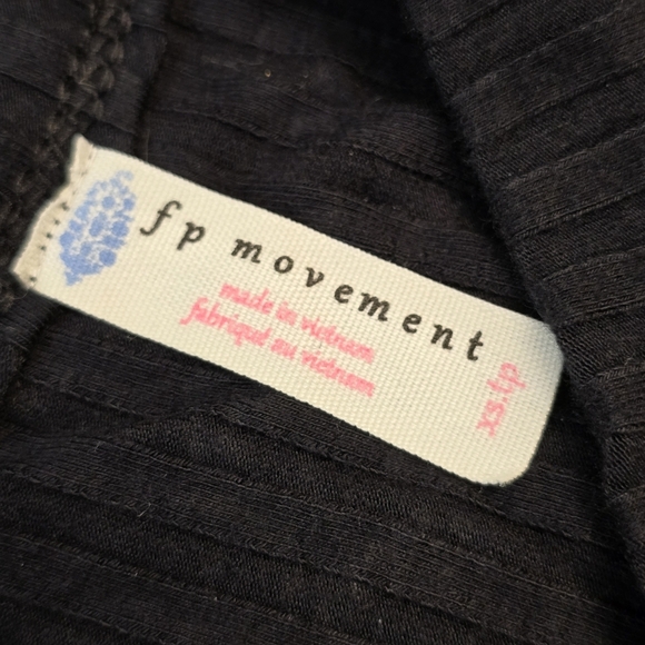 {XS} Free People Movement "Blissed Out" Ribbed Racerback Tank Top Black - Picture 6 of 8